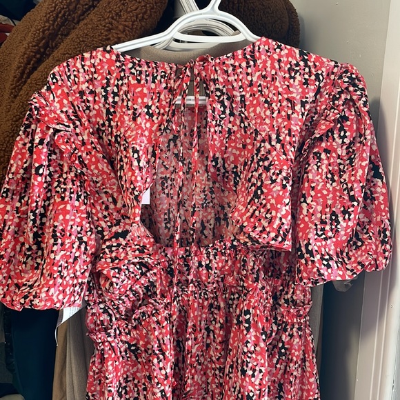 TOPSHOP Animal Print Puff Sleeve Mini Dress - Picture 5 of 7